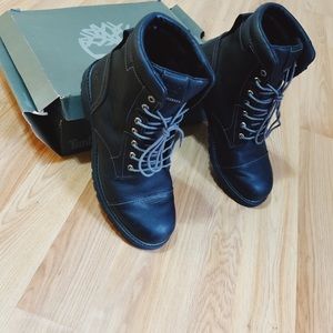 All Black Leather Timberland